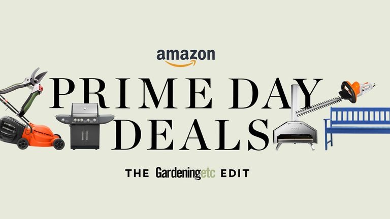Amazon Prime Day 2021 Gardeningetc banner – green background with product cut outs