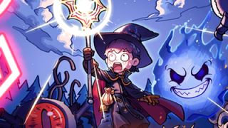 A surprised-looking kid holds up a wand in Magicraft