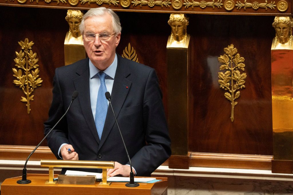 Michel Barnier, France&#039;s prime minister, speaks during a no-confidence debate at the National Assembly in Paris