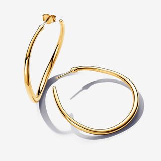 Organically Shaped 42 Mm Open Hoop Earrings