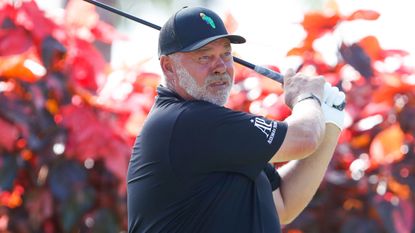 Darren Clarke takes a shot at the 2022 TimberTech Championship in Florida