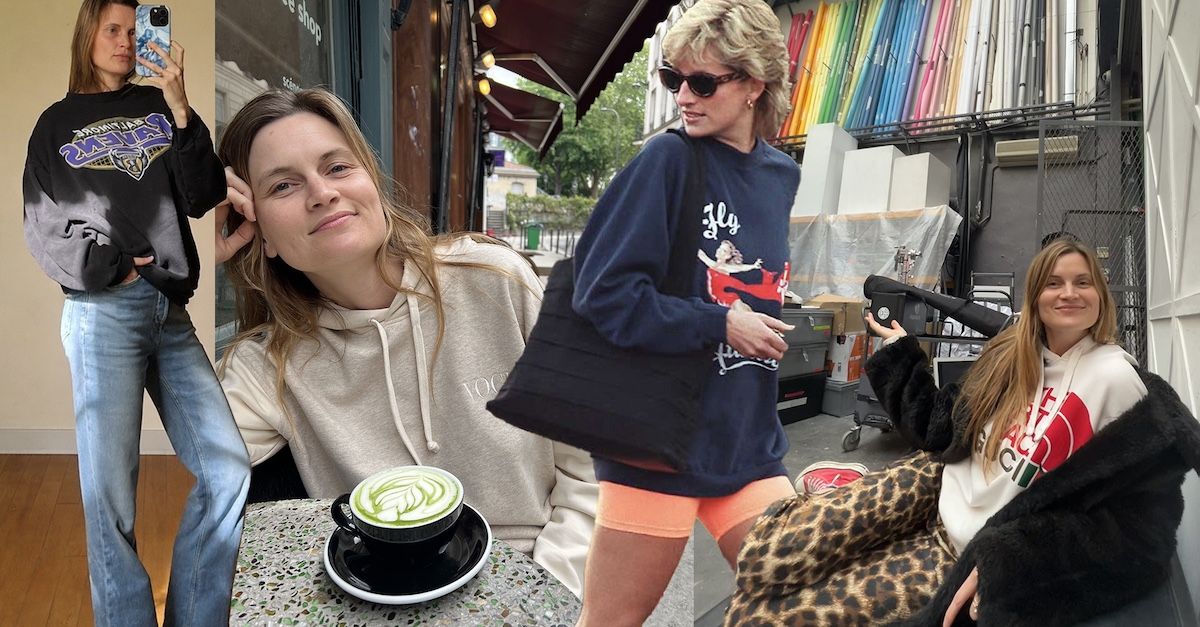 A French Editor's Ode to the Oversized Logo Sweatshirt