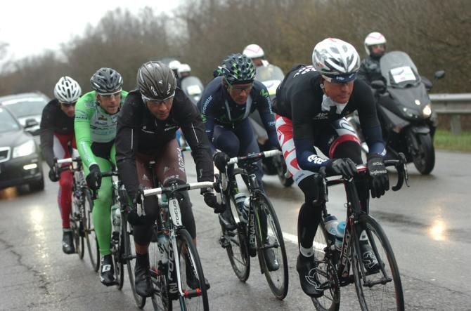 Lars Bak (Lotto) leads the break at Milan-San Remo