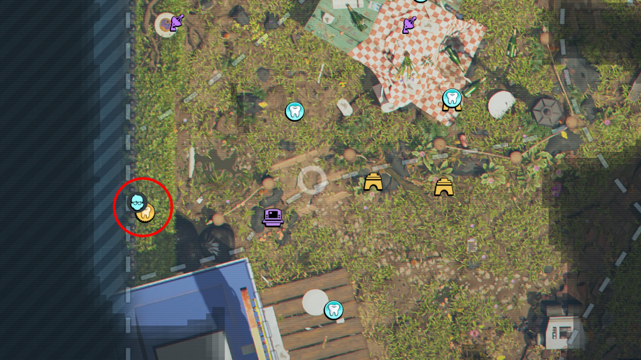 Grounded 2 Milk Molar locations: A map highlighting the location of a Mega Milk Molar in a cave near the Snackbar.