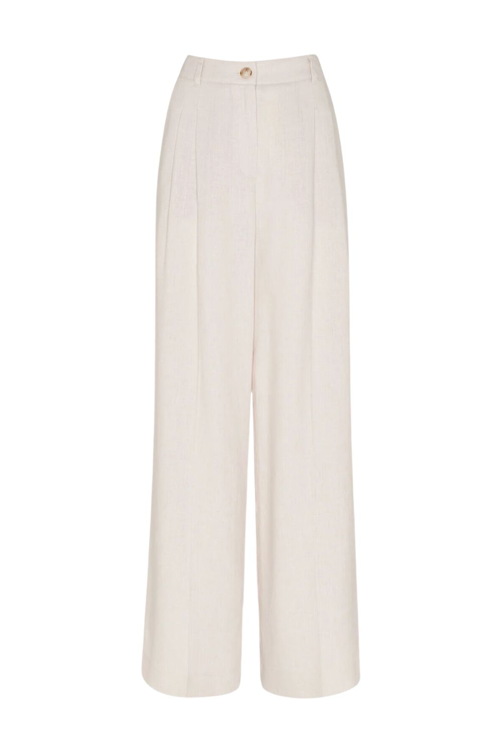 beige wide leg linen trousers