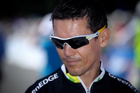 Robbie McEwen before the start.