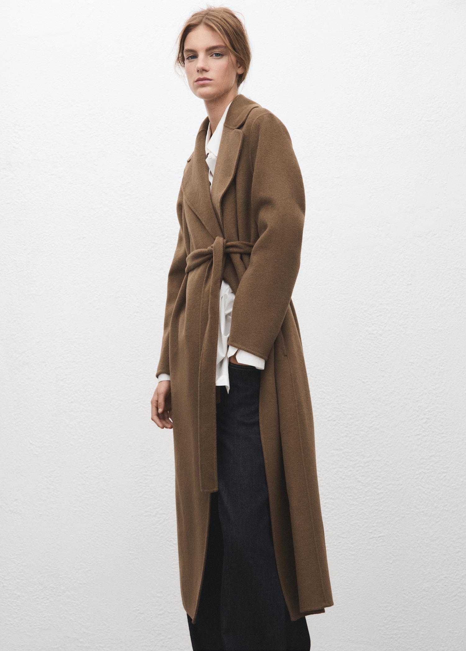 Handmade Wool Coat With Belt - Women | Mango United Kingdom