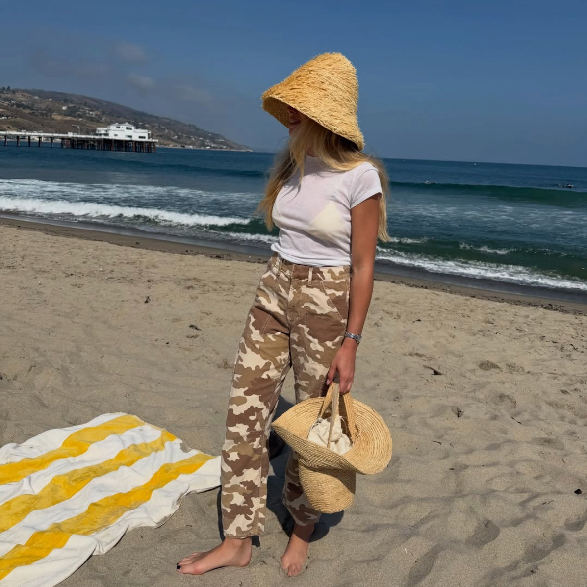 Hadley Greene in camo pants