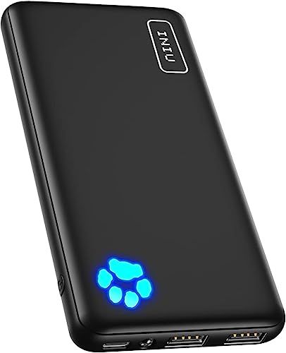 Iniu Portable Charger, Slimmest 10000mah 5v/3a Power Bank, Usb C In&out High-Speed Charging Battery Pack, External Phone Powerbank Compatible With Iphone 15 14 13 12 11 Samsung S22 S21 Google Ipad Etc