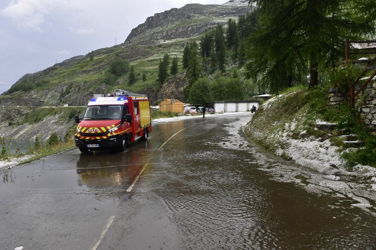 Water flooded the road