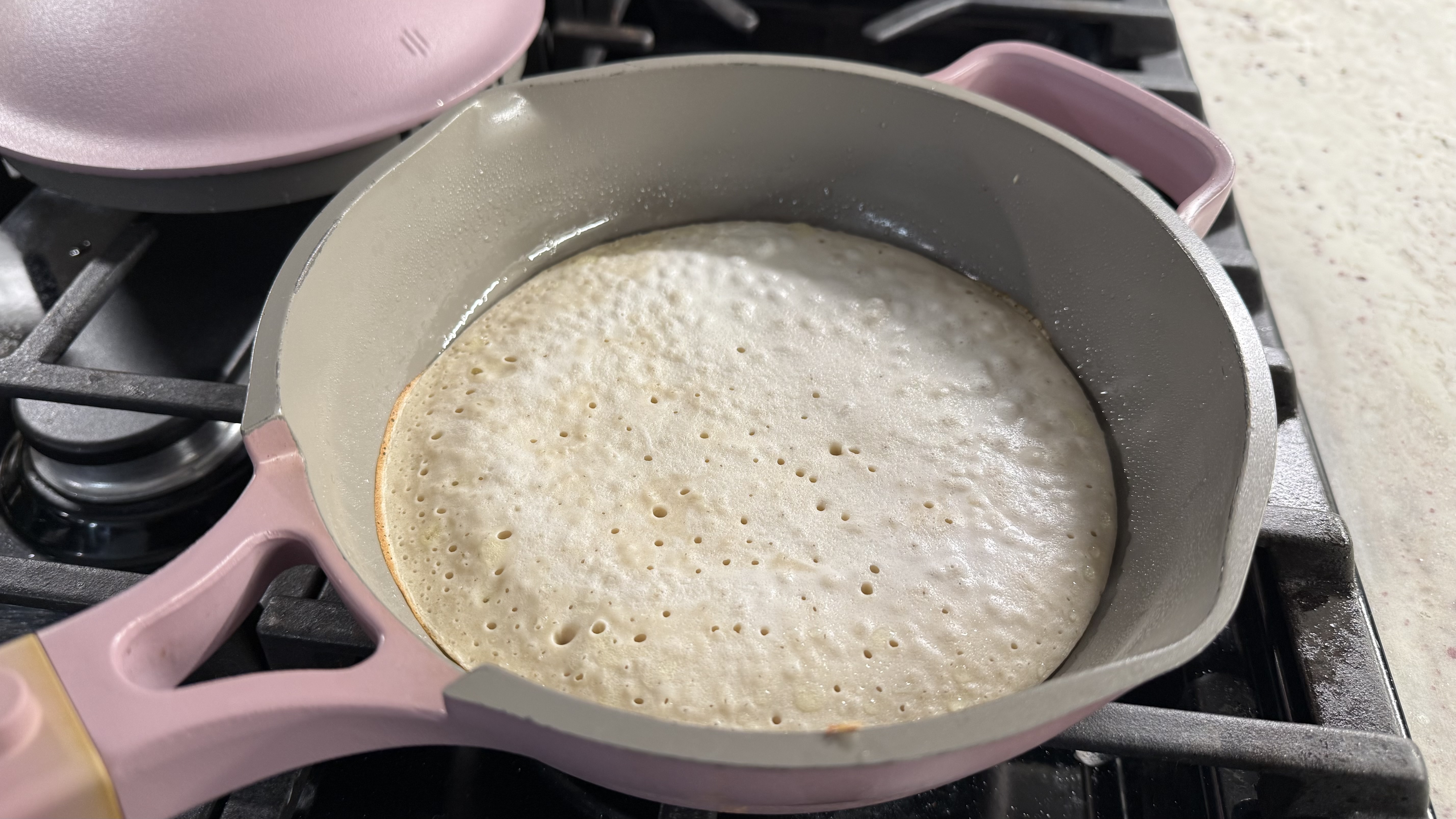 Ninja BlendBOSS&trade; Tumbler Blender with 26oz Travel Tumbler making pancake batter