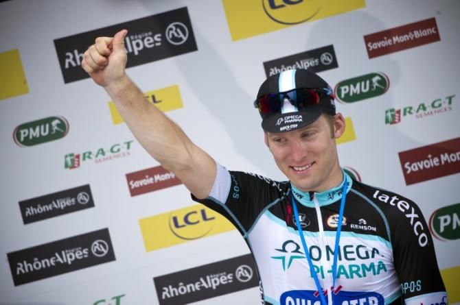 Belgium's Jan Bakelants celebrates his stage win