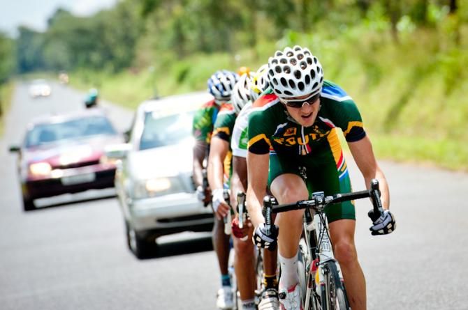 Four riders break away to the finish line