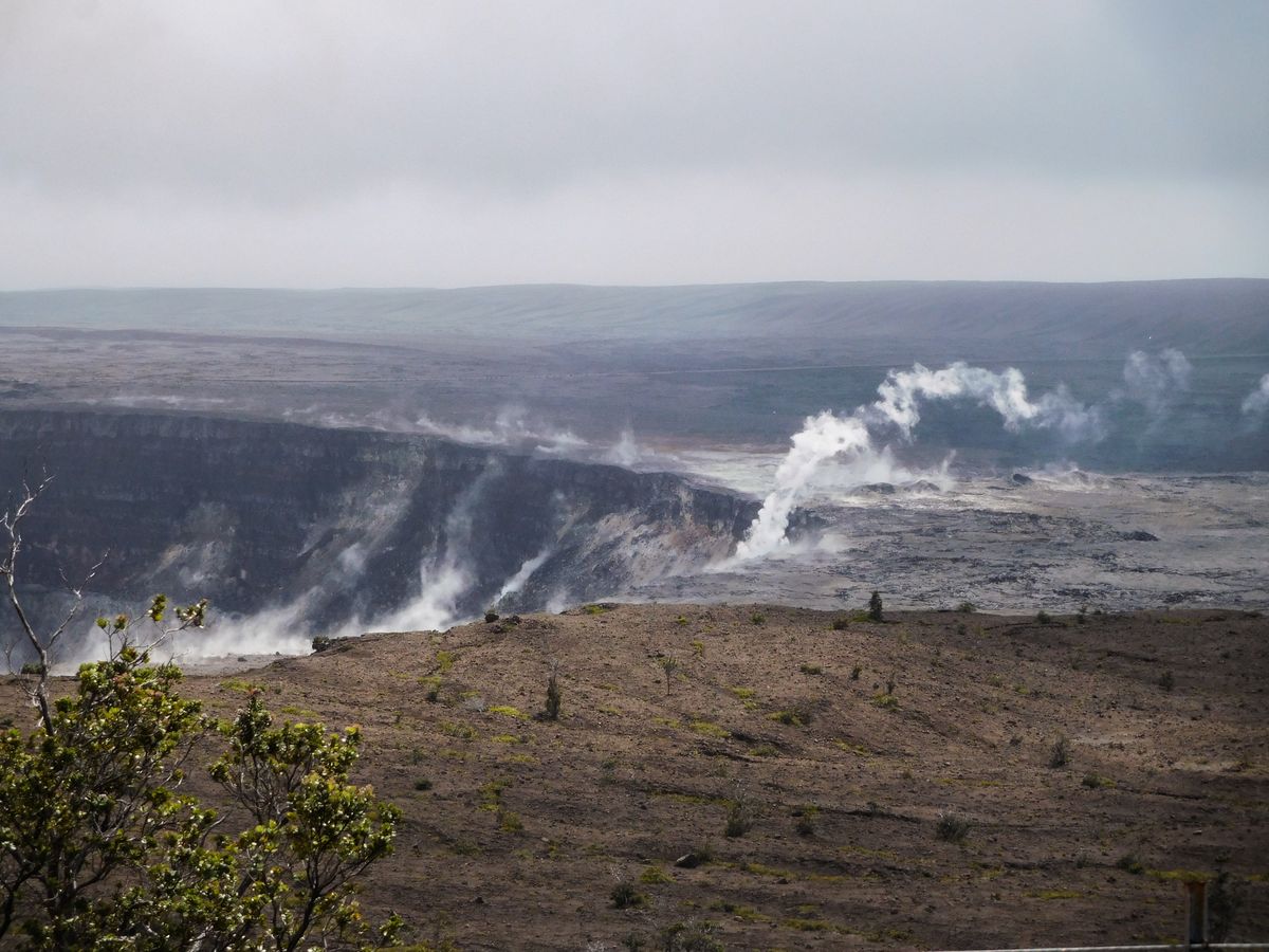 The Kilauea volcano in Hawaii isn&#039;t currently erupting, but is still active.