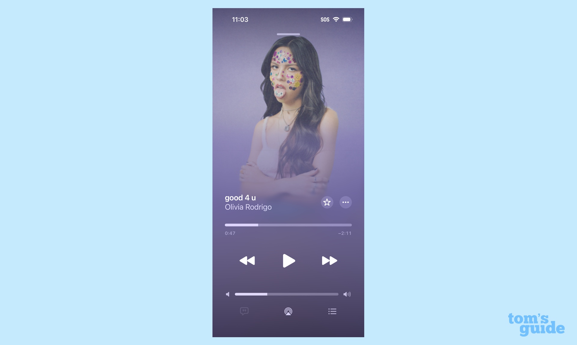 Art album animasi di layar kunci iOS 26