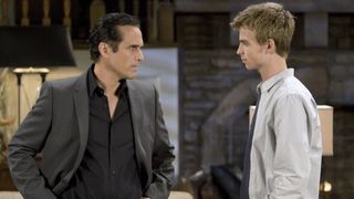 Maurice Benard and Drew Garrett as Sonny and Michael speaking in General Hospital