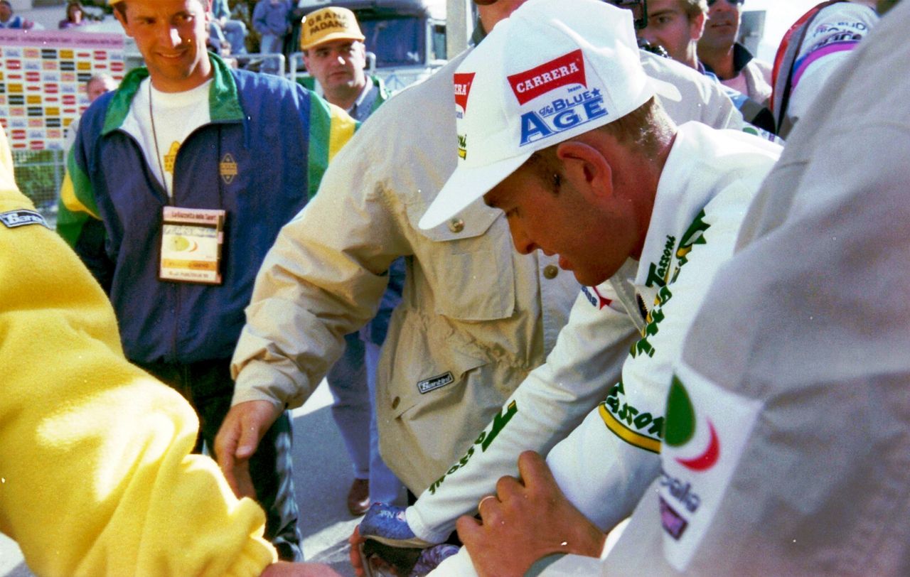 Pantani at the finish