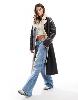 Brave Soul, Faux Shearling Long Coat