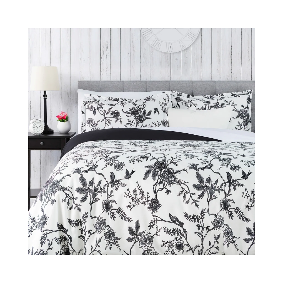 black and white bedding set