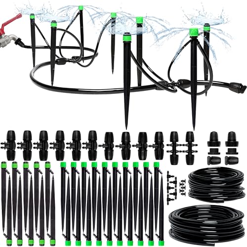Carpathen Irrigation System Kit - Adjustable Premium Garden Watering System for Yard, Lawn, Greenhouse - Complete Drip Irrigation System With Drip Emitters, 1/4 Tubing and Connectors