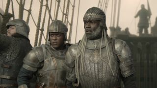 Corlys and Alyn in their armor for the Battle of the Gullet