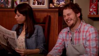 Aubrey Plaza and Chris Pratt as April and Andy on Parks and Recreation