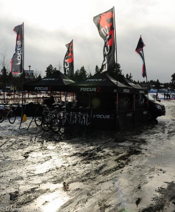 The venue is quite sloppy as the snow melts