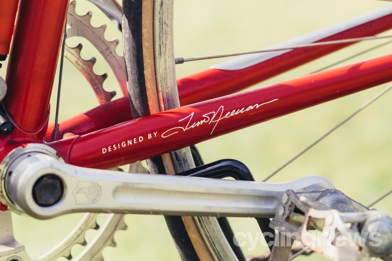 a Chainstay with a designers signature on it
