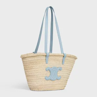 Raffia and light blue tote from Celine