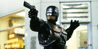 Robocop movie pointing gun