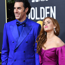 Sacha Baron Cohen and Isla Fisher attend the 77th Annual Golden Globe Awards at The Beverly Hilton Hotel on January 05, 2020 in Beverly Hills, California