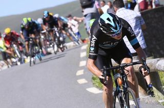 And he's gone...Chris Froome makes his stage winning attack on the Col de Peyresourde