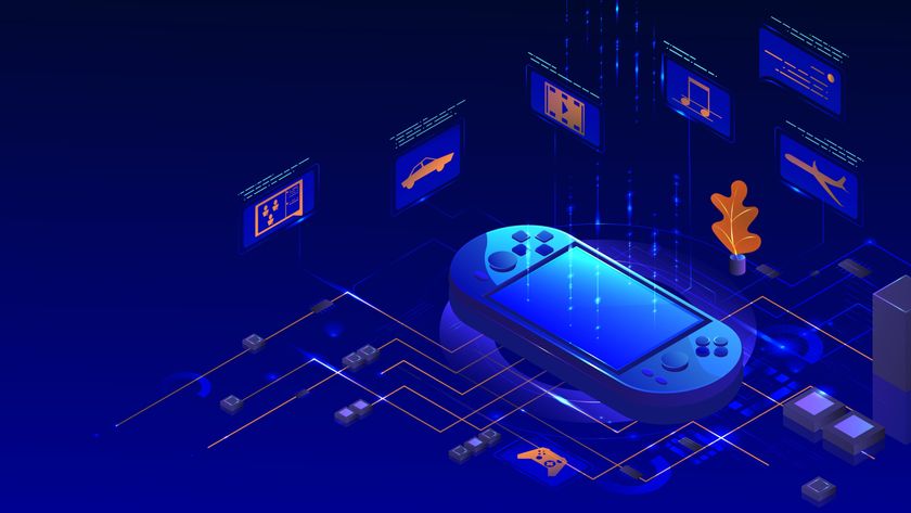 vector isometric illustration of a handheld gaming console