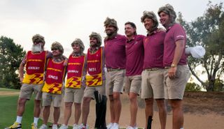 Ripper GC and their caddies pose after winning LIV Golf Adelaide