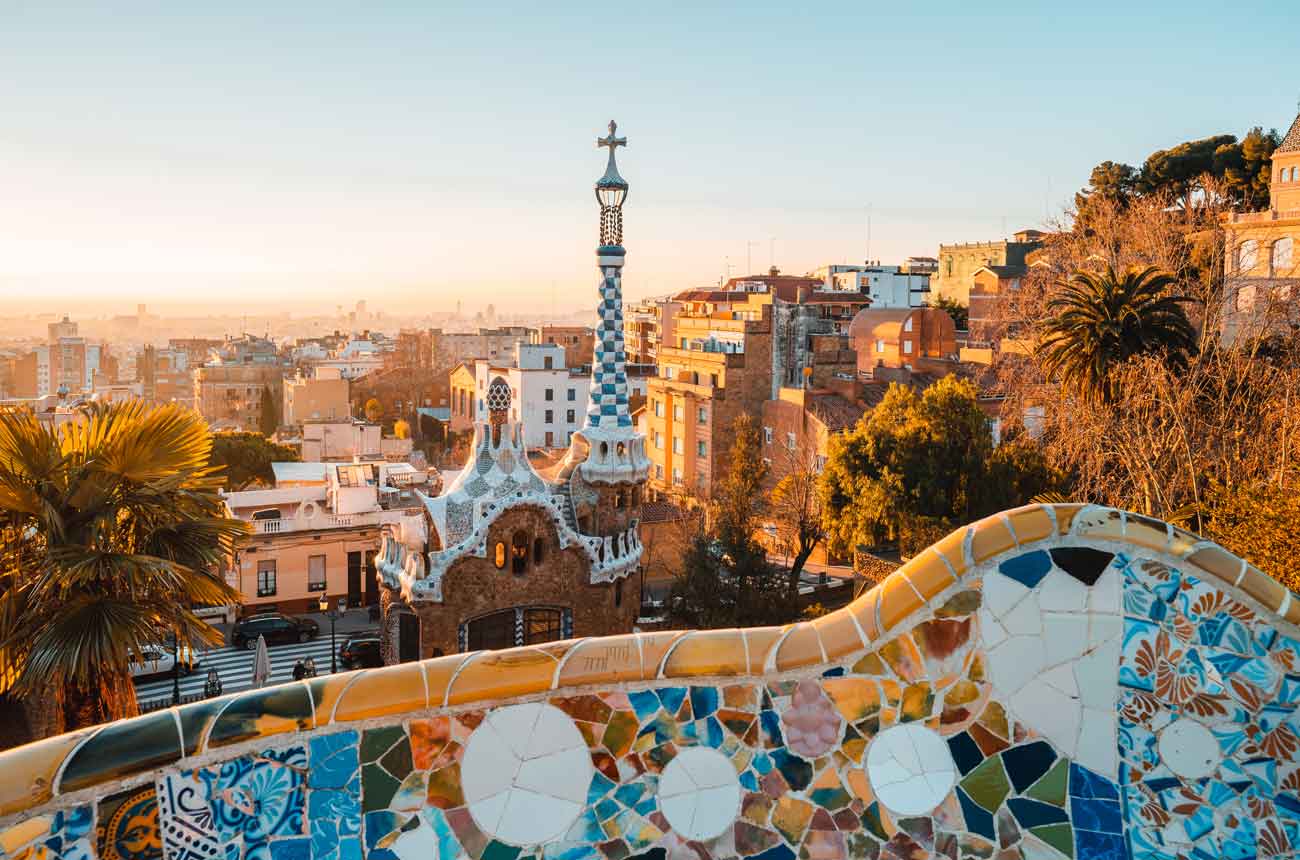 View over Barcelona from Park G&uuml;ell