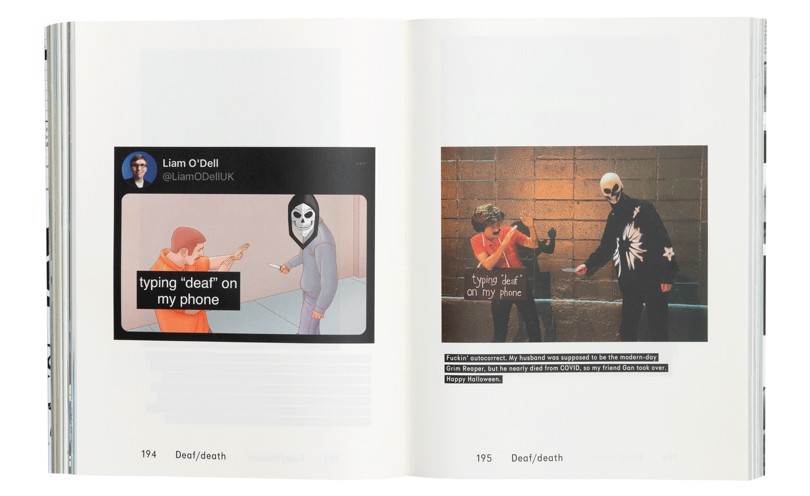 spreads from Christine Sun Kim's book, ' Deaf Material'