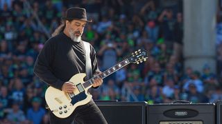 Guitarist Kim Thayil of Soundgarden performs on stage during the NFL Kickoff concert presented by Xbox before the Seattle Seahawks play the Green Bay Packers at CenturyLink Field on September 4, 2014 in Seattle, Washington.