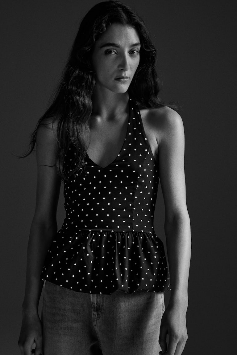 Peplum Halterneck Top