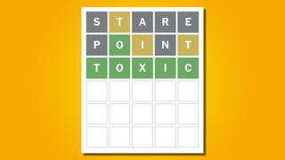 Wordle 624 answer on a yellow background