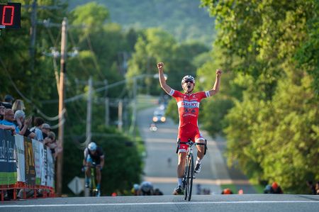 Stefano Barberi (California Giant/Specialized) takes the stage 3 Cannon Falls road race