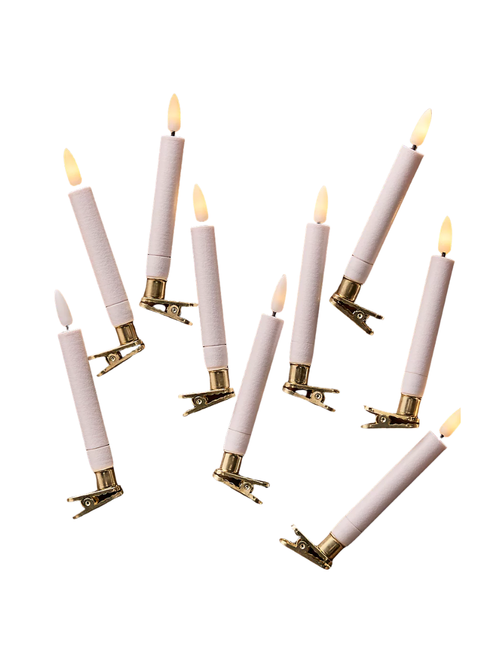 Terrain Gold Clip on Candle Lights, Set of 10