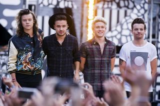 One Direction members, from left, Harry Styles, Liam Payne, Niall Horan and Louis Tomlinson