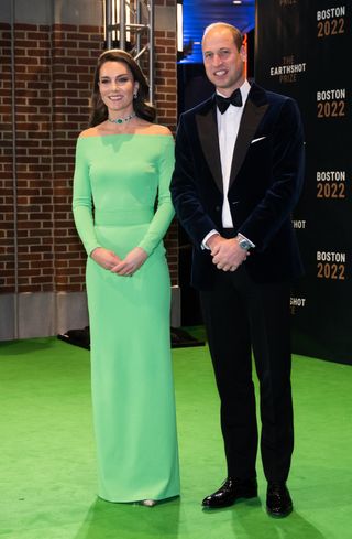 Prince William and Kate Middleton also went a different way in 2022, swapping the red carpet for a green carpet