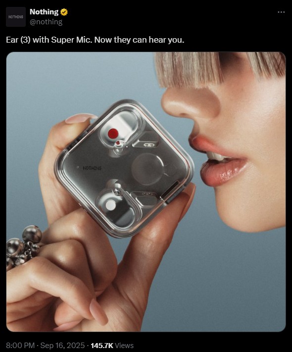 Nothing Ear 3 case teased with Super Mic feature