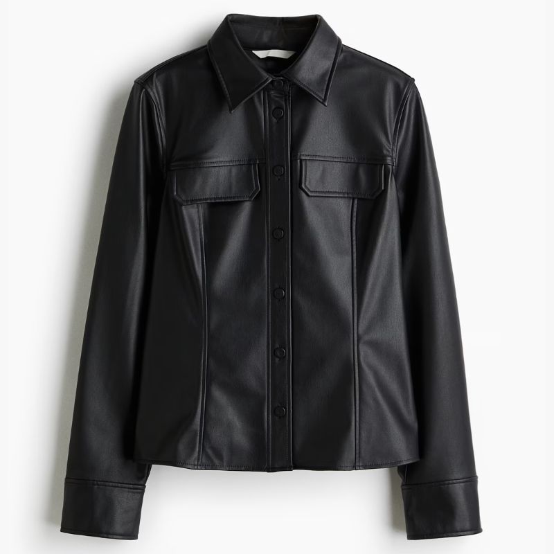 H&amp;amp;M, faux-leather shirt