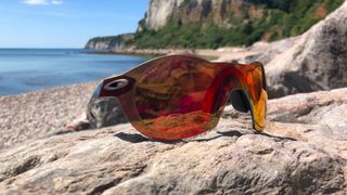 Oakley SubZero sunglasses on a rock