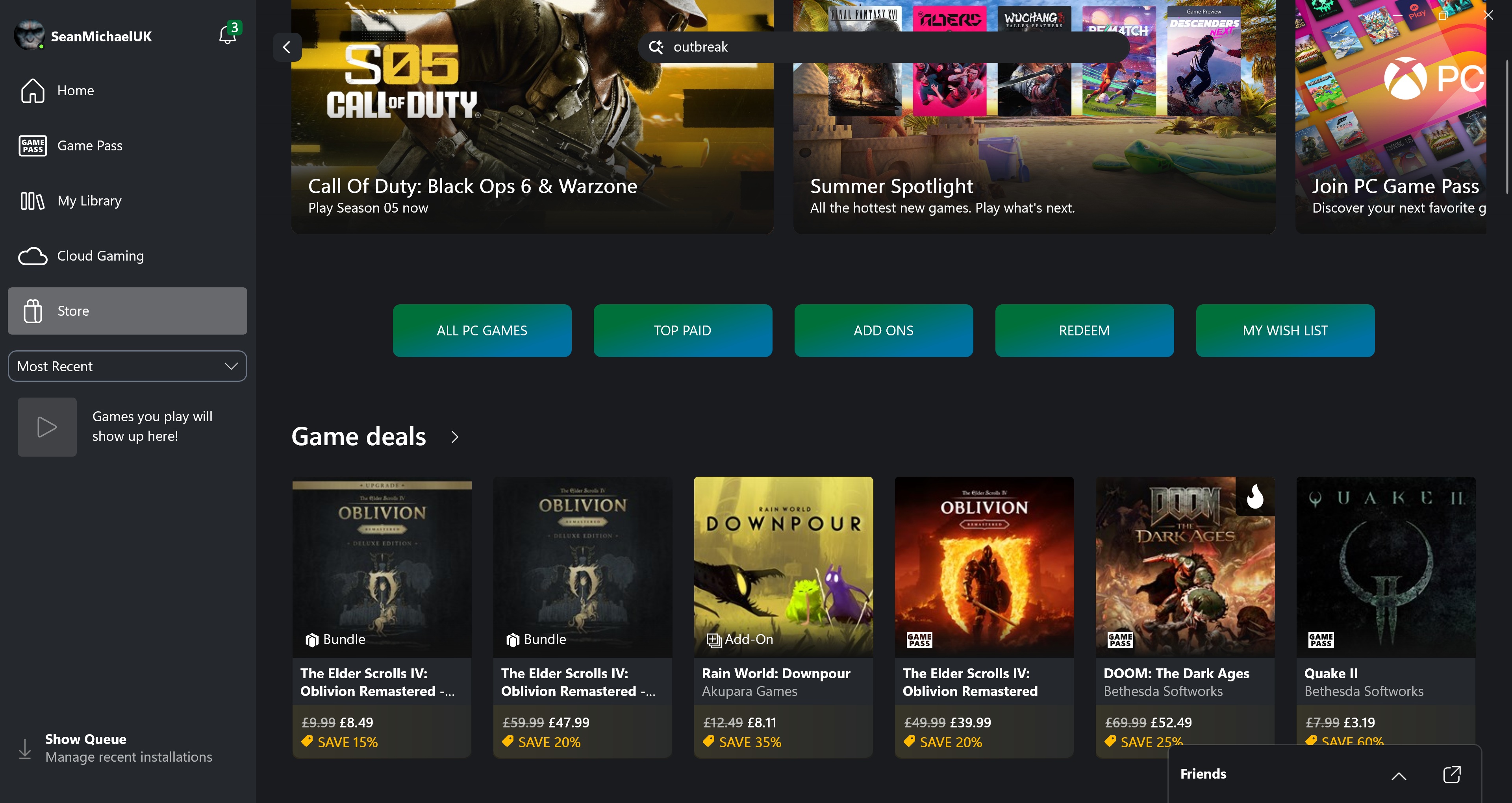 New games in Microsoft Store.