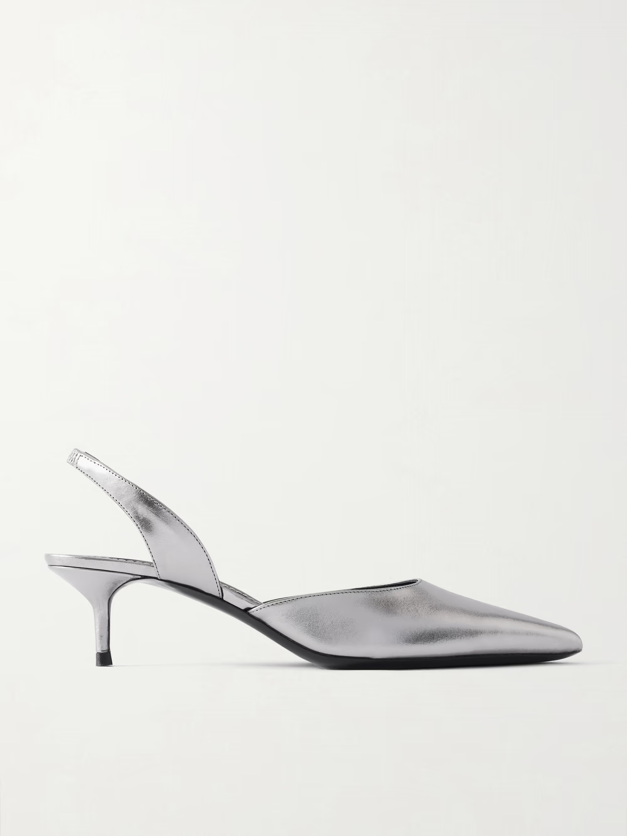 Low Mary Jane Leather Shoe - Silver