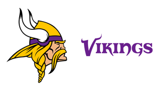 Minnesota Vikings NFL logo with blond Viking man wearing typical helmet.