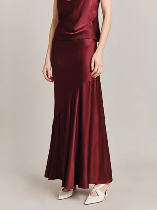 Ghost Eileen Satin Maxi Skirt